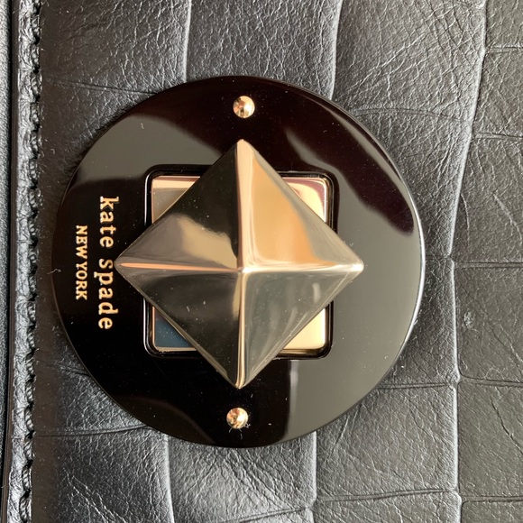 NWT KATE SPADE ABBIE VARICK ST EXOTIC BLACK BAG - Picture 2 of 8